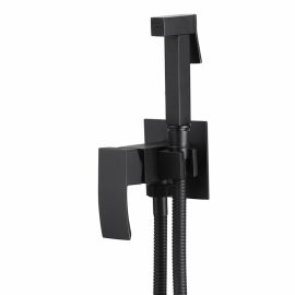 Смеситель ABBER Wasserfall AF8625B с гигиеническим душем черный матовый_