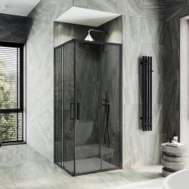 Душевой угол MaybahGlass MGY-1334-6 раздвижной 6 мм стекло графит 100х100_