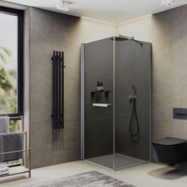 Душевой угол MaybahGlass MGY-1321-5 на монопетле 8 мм стекло графит 90х90_