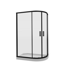 Душевое ограждение Niagara Nova NG-6821-08 BLACK 120х80х195 полукруг черный стекло прозрачное 6 мм_