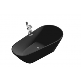 Ванна Ceruttispa MIMI170MB акриловая 1700x800x600 отдельностоящая черная матовая со сливом-переливом_