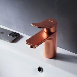 Cмеситель Am.Pm X-Joy F85A02144 для умывальника излив 100 мм розовое золото_