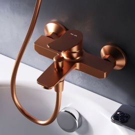 Cмеситель Am.Pm X-Joy F85A10044 для ванны и душа розовое золото_