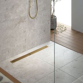 Душевой лоток Timo Drain System 800 с вставкой lines золото матовое_