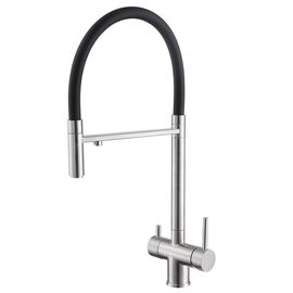 Смеситель ABBER Wasser Kreis AF81141SP для кухни с подключением фильтра и выдвижной лейкой сатин_