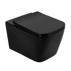 Унитаз подвесной безободковый BelBagno ARDENTE-C черный BB3202CHR-MB/BB3202SC-MB_