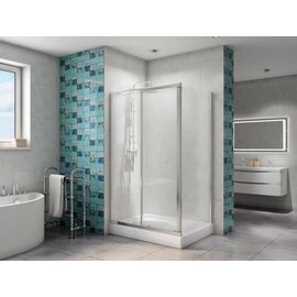 Душевой уголок BelBagno DUE-AH-1-120/80-C-CR, Размер: 120х80, Профиль: Хром, Стекло: Прозрачное_