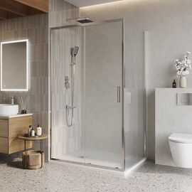 Душевой уголок BelBagno LUCE-AH-1-100/90-C-Cr, Размер: 100х90, Профиль: Хром, Стекло: Прозрачное_
