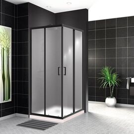 Душевой уголок BelBagno UNO-195-A-2-90-P-NERO, Размер: 90х90, Профиль: Черный, Стекло: Матовое_