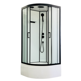 Душевая кабина Royal Bath FATO RB 100CK-М-BL рифленое стекло, Размер: 100х100, Профиль: Черный, Стекло: Рифленое_