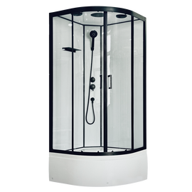Душевая кабина Royal Bath FATO RB 85CK-T-BL прозрачное стекло, Размер: 85х85, Профиль: Черный, Стекло: Прозрачное_