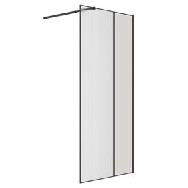 Душевая перегородка Niagara Nova NG-481-90FBLACK 90х200 черный матовый стекло рифленое тонированное, Размер: 90_