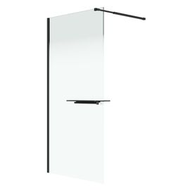 Душевая перегородка Niagara Nova NG-582-10BLACK 100х200 черный матовый стекло белый градиент, Размер: 100_