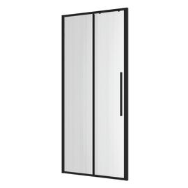 Дверь в нишу Niagara Nova NG-84-L10FHB 100х195 черный матовый раздвижная влево стекло рифленое_