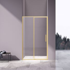Душевая дверь Vincea Slim 8mm VDP-4SL120CLG брашированное золото стекло прозрачное, Размер: 120, Профиль: Брашированное золото_