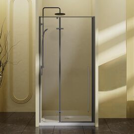 Душевая дверь Vincea Slim-N VDPH-5SN100CLGM 1000 вороненая сталь  стекло прозрачное, Размер: 100, Профиль: Вороненая сталь_