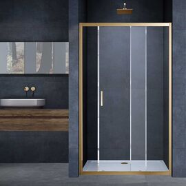 Душевая дверь Vincea Alpha VDS-3AL150CLG 1500 брашированное золото стекло прозрачное, Размер: 150, Профиль: Брашированное золото_