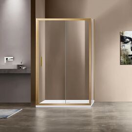 Душевой уголок Vincea Garda VSR-1G9014CLG 1400х900 брашированное золото стекло прозрачное, Размер: 140х90, Профиль: Брашированное золото, Стекло: Прозрачное_