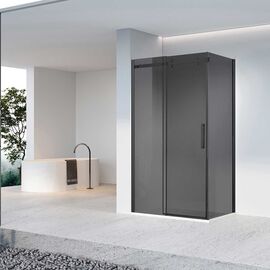 Душевой уголок Vincea Como-N VSR-4CN9012CGB 1200х900 черный стекло тонированное, Размер: 120х90, Профиль: Черный, Стекло: Тонированное_