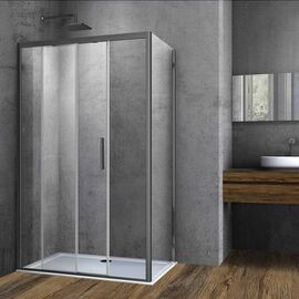 Душевой уголок Vincea Soft VSR-3SO8014CLGM 1400х800 вороненая сталь стекло прозрачное_