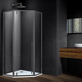Душевой уголок Vincea Penta VSP-3P900CLGM 900х900 вороненая сталь стекло прозрачное, Размер: 90х90, Профиль: Вороненая сталь_
