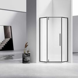 Душевой уголок Vincea Slim-N VSP-4SN100CLB 1000х1000 черный стекло прозрачное, Размер: 100х100, Профиль: Черный_