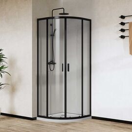 Душевой уголок Vincea City VSQ-5CT900CLB 900х900 черный матовый стекло прозрачное, Размер: 90х90, Профиль: Черный, Стекло: Прозрачное_