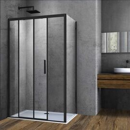 Душевой уголок Vincea Soft VSR-3SO9013CLB 1300х900 черный стекло прозрачное_