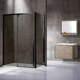 Душевой уголок Vincea Lugano VSR-1L9012CGB-1, 120х90, профиль черный, стекло тонированное_