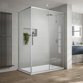 Душевой уголок Vincea Slim-U VSR-2SU9012CL, 120х90, профиль хром, стекло прозрачное_