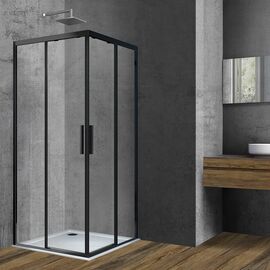 Душевой уголок Vincea Soft VSS-3SO100CLB, 100х100, профиль черный, стекло прозрачное_