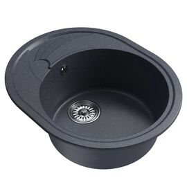 Мойка MIXLINE ML-GM17 из искусственного камня цвет антрацит 58х47 см_