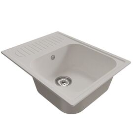 Мойка MIXLINE ML-GM18 из искусственного камня цвет белый 64х49 см_