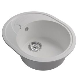Мойка MIXLINE ML-GM17 из искусственного камня цвет белый 58х47 см_