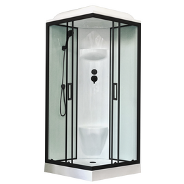 Душевая кабина Royal Bath  RB 80HP6-WT-BL стекло прозрачное, Размер: 80х80, Стекло: Прозрачное_
