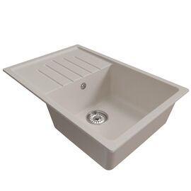 Мойка MIXLINE ML-GM19 из искусственного камня цвет белый 75х50 см_