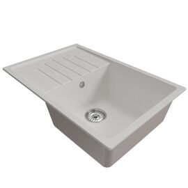 Мойка MIXLINE ML-GM19 из искусственного камня цвет белый 75х50 см_