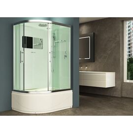 Душевая кабина полукруглая с крышей и высоким поддоном ESBANO EST-129CRB (R) 120x90x210 cм, Установка: Правая_
