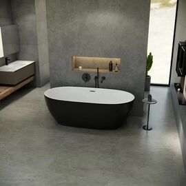 Ванна Cerutti SKYE170GMB 1700x750x600 отдельностоящая черная матовая снаружи белая внутри_