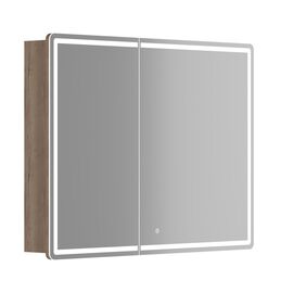 Зеркальный шкаф для ванной комнаты SANCOS Mirror 990x150х740 мм с LED подсветкой дуб галифакс натуральный MI100EG_