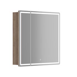 Зеркальный шкаф для ванной комнаты SANCOS Mirror 790x150х740 мм с LED подсветкой дуб галифакс натуральный MI80EG_