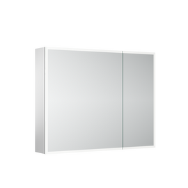 Зеркальный шкаф для ванной комнаты из алюминия SANCOS Evoke 900x700х136 мм с LED подсветкой SC8090_
