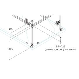 Металлическая ножка к каркасу акриловой ванны Cezares № 6 9002021_