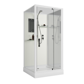 Душевая кабина Niagara Standart ST80/15Q/BK 80х80х210 квадрат профиль белый без крыши, Размер: 80х80, Наличие крыши: Без крыши_
