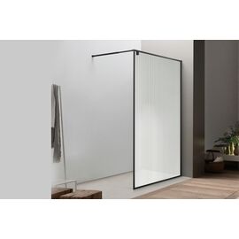 Душевая перегородка Royal Bath BERN RB100-C-BL 100x200 рифленая, Размер: 100, Профиль: Черный, Стекло: Рифленое_