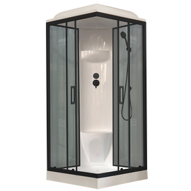 Душевая кабина Royal Bath RB 80HP6-GT-BL серое/прозрачное стекло, Размер: 80х80, Стекло: Прозрачное_