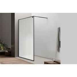 Душевая перегородка Royal Bath BERN RB90-C-BL 90x200 рифленая, Размер: 90, Профиль: Черный, Стекло: Рифленое_