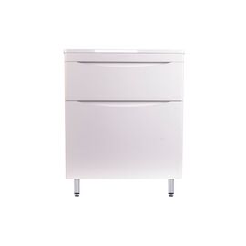 Тумба напольная Style Line Бергамо мини 70 2 ящика Люкс антискрейтч белый PLUS_