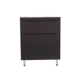 Тумба напольная Style Line Бергамо мини 70 2 ящика Люкс антискрейтч черный PLUS_