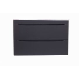 Тумба подвесная Style Line Бергамо мини 80 2 ящика Люкс антискрейтч черный PLUS_